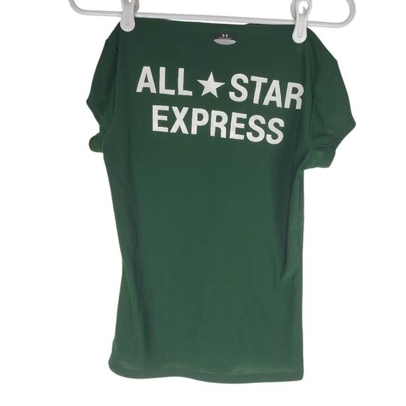 Under Armour V-neck Short Sleeve All Star Express Performance Tee Green Medium - Picture 4 of 13